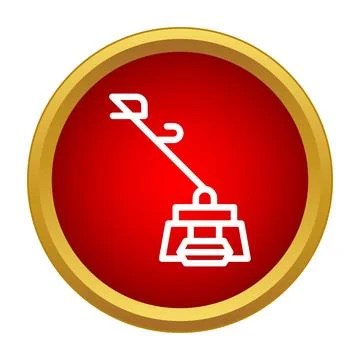 Lawn mower or grass trimmer gardening tool icon Stock Illustration