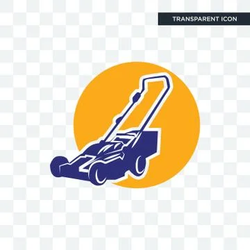 Lawn mower vector icon isolated on transparent background, lawn mower logo de Stock Illustration