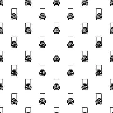 Lawn mower vector seamless pattern background for gardening Stock Illustration