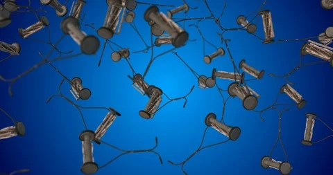 Lawn mowers falling background Stock Footage 99948784