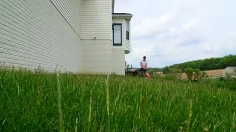 Lawn Mowing Time Lapse Stock Footage 11059882