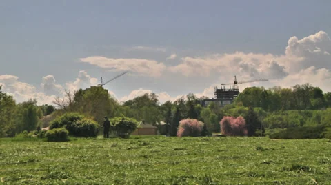 Lawn Mowing Time Lapse Stock Footage 37776048