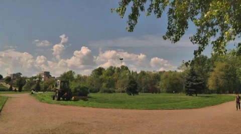 Lawn Mowing Time Lapse Stock Footage 37776250
