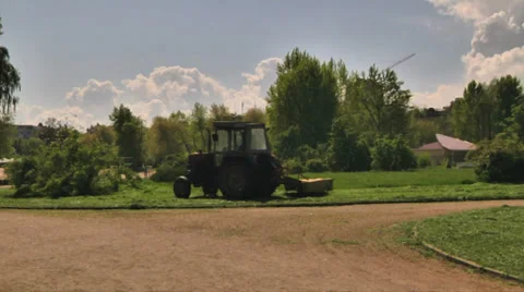 Lawn Mowing Time Lapse Stock Footage 37776340