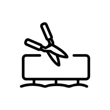 Lawn pruning scissors icon vector outline illustration Stock Illustration