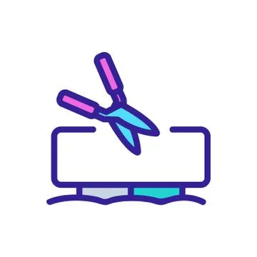 Lawn pruning scissors icon vector outline illustration Stock Illustration