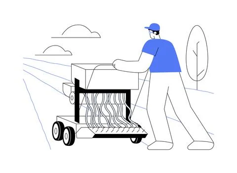 Lawn seeding abstract concept vector illustration. イラスト素材