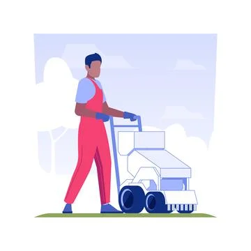 Lawn seeding isolated concept vector illustration. 스톡 일러스트