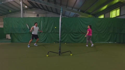 Lawn Tennis training Stock Footage 308043459