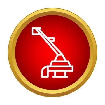 Lawn trimmer cutting grass line icon symbolizing gardening Stock Illustration