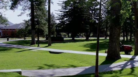 Lawnmower On Campus Stock Footage 40950028