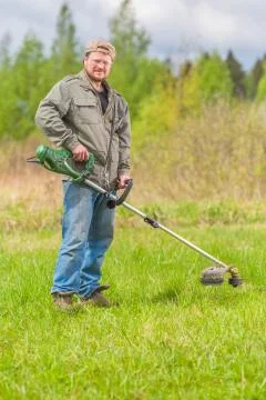 Lawnmower man Stock Photos