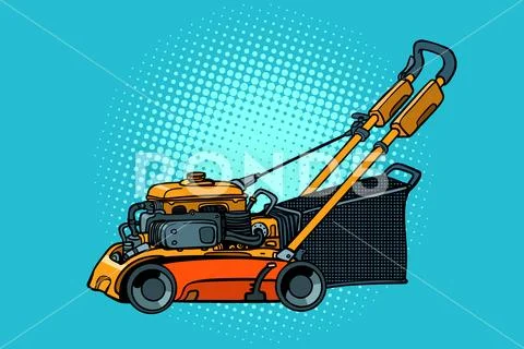Lawnmower mower lawn mower trimmer Stock Illustration