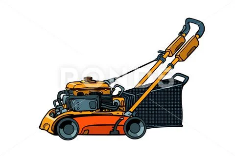 Lawnmower mower lawn mower trimmer. isolate on white background Stock Illustration