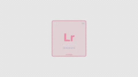 Lawrencium Lr Periodic Table Element Tile Labeled Animation Video Overlay Alpha Stockbeeldmateriaal 339363178