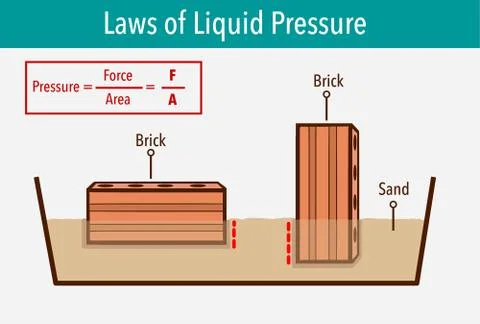 Laws of liquid pressure vector illustration Stock Illustration