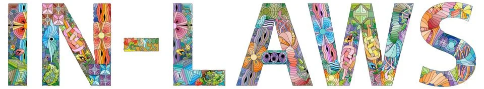 IN-LAWS. Vector zentangle object for decoration Stockillustratie