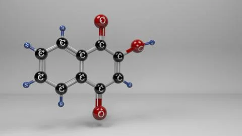 Lawsone molecule. Stock Illustration