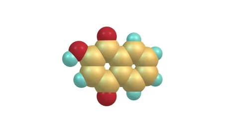 Lawsone molecule rotating video Full HD Stock Footage 256077038