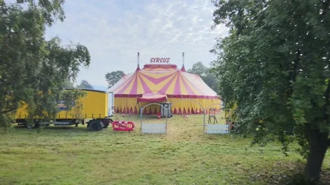 Lawsons Circus passing through the trees Stock Footage 158334772