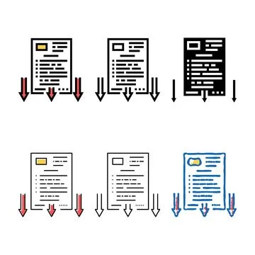 Lawsuit document color icon vector mix Illustrazione stock