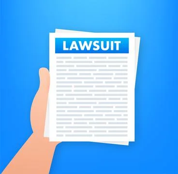 Lawsuit paper. Law document process. Vector stock illustration. Stock Illustration