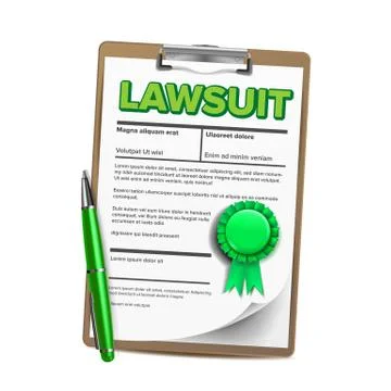 Lawsuit Paper, Legal Action, Document Vector Realistic Illustration Stock Illustration