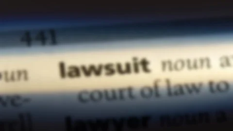 Lawsuit word in a dictionary. Stock Footage 99562115