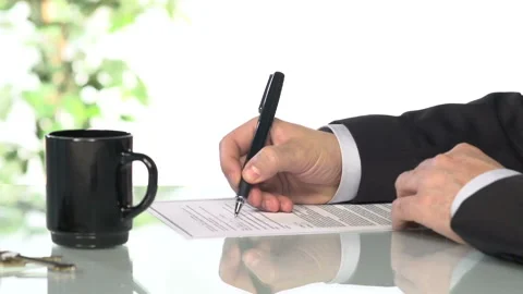 Lawyer filing a contract form  Stock Footage 210179406