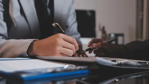 Lawyer give advice to business people. businessman discussing legal legisla.. Stock Footage 342228362