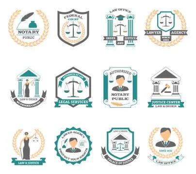 Lawyer Logo Set Stock Illustration