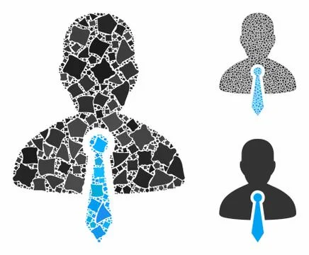 Lawyer tie Composition Icon of Irregular Elements Stock Illustration