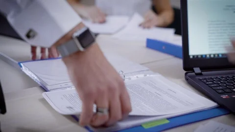 Lawyer verifies documents in the office. Stock Footage 82687302
