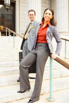 Lawyers on Steps Stock Photos