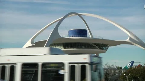 LAX Encounter &amp; Tower 0015DR Stock Footage 11149337