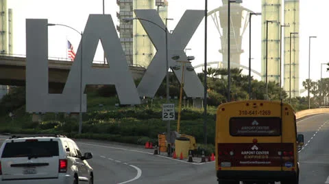 LAX Entrance Stock Footage 24977237