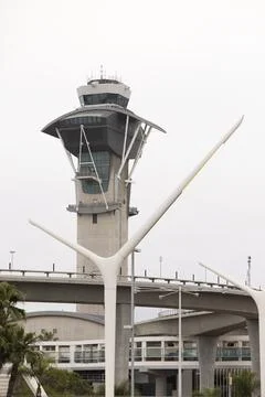 LAX Flight Control Tower Stock Photos