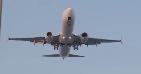 LAX Jet Flys Overhead  Video stock 66653726