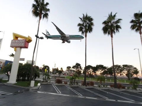 LAX Plane Landing Stock Footage