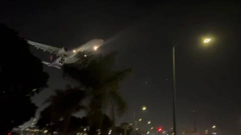 LAX Plane Landing Stock Footage 200792246