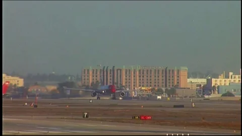 LAX planes take off V1-0033 Stock Footage 76198302