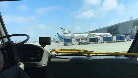LAX Shuttle ride POV - Los Angeles - California - 09 June 2025 Stock Footage 313247342