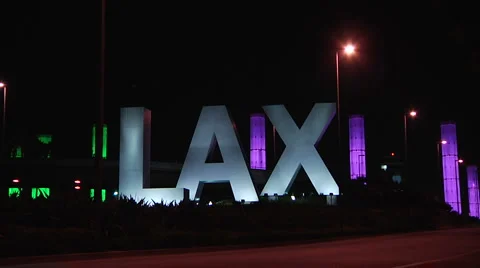 LAX Sign - time lapse 库存影片 1028696