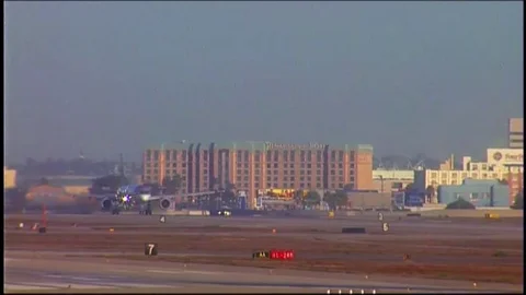 LAX take off wheels retract Stock Footage 76199170