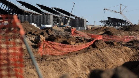LAX terminal construction Video stock 95293946