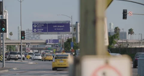 LAX Traffic Pan. Video stock 66502290