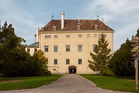 Laxenburg park elements and plants, landscape and architecture at the autumn Stock Photos