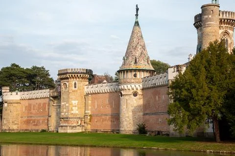 Laxenburg park elements and plants, landscape and architecture at the autumn Stock Photos