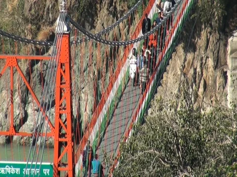 Laxman jhula in rishikesh Stock Footage 72331360