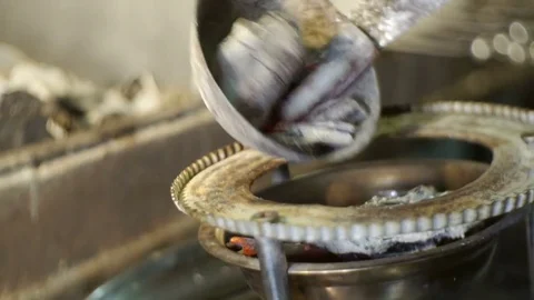 To Lay Coals in Saj Stock Footage 78594223